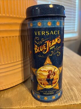 Versace Tin Empty Blue Jeans Man Cologne Tin